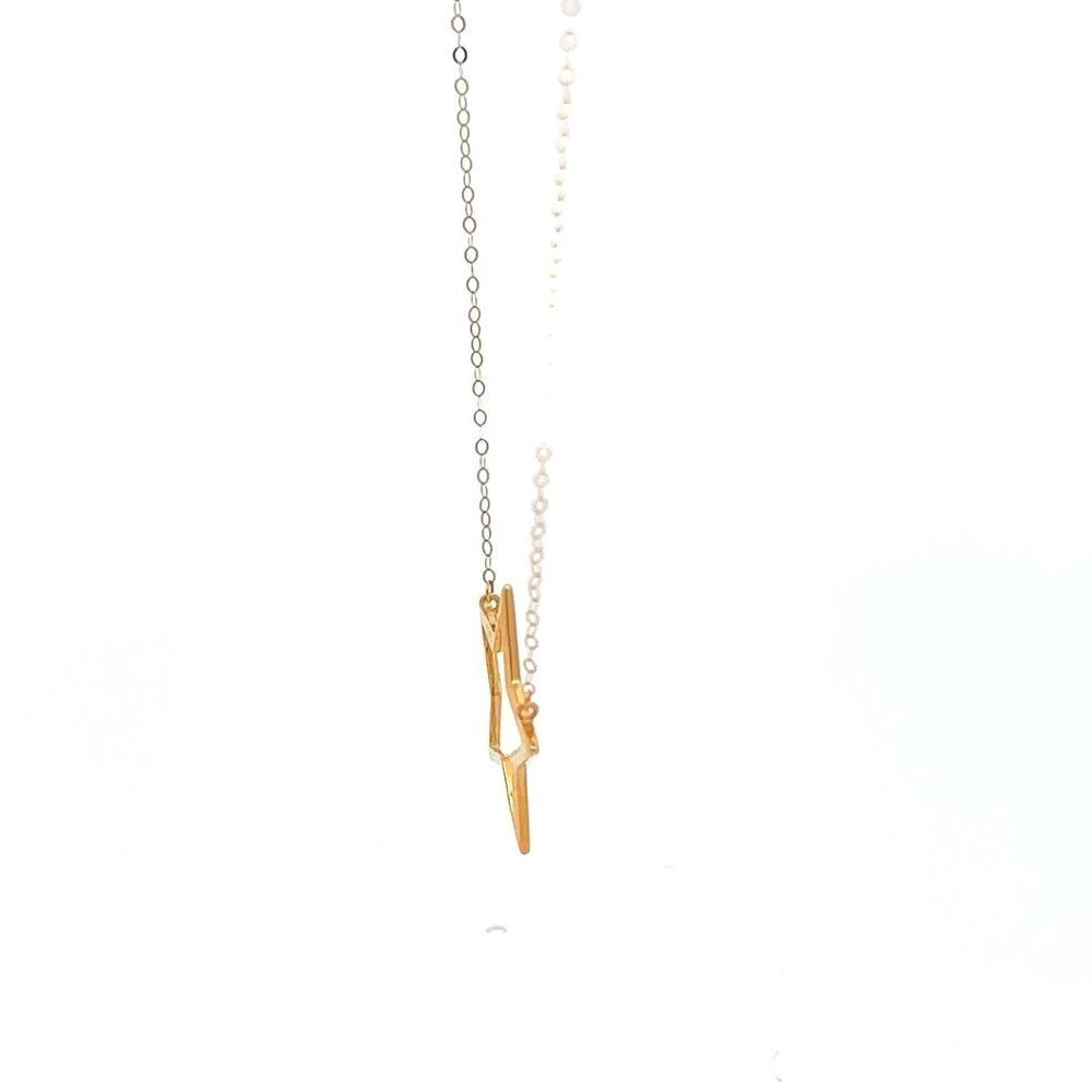 18K Gold Necklace Chain Cable Link Star Pendant 1.37 grams - Picture 3 of 9